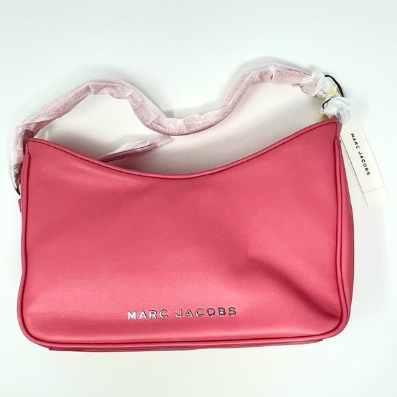 Marc Jacobs 🎀 Tempo Baguette Shoulder Bag PINK LEMONADE bubblegum silver links - Picture 5 of 16
